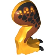 Animal Body Part, Dinosaur, Tyrannosaurus Rex Leg, Right, with Pin, Black Claws and Black Spots on Dark Orange Print