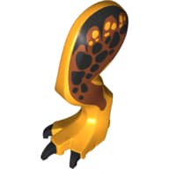 Animal Body Part, Dinosaur, Tyrannosaurus Rex Leg, Left, with Pin, Black Claws and Black Spots on Dark Orange Print