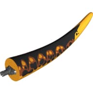 Animal Body Part, Dinosaur, Tyrannosaurus Rex Tail, with Pin, Black and Dark Orange Top and Black Spots Print