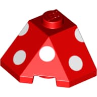 Wedge Sloped 45° 2 x 2 Corner with White Dots, Circles print