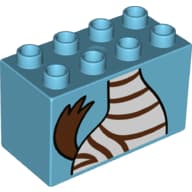 Duplo Brick 2 x 4 x 2 with Zebra Torso Print