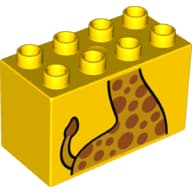 Duplo Brick 2 x 4 x 2 with Giraffe Torso Print