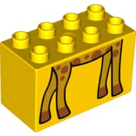 Duplo Brick 2 x 4 x 2 with Giraffe Legs Print
