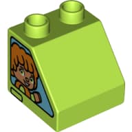 Duplo Brick 2 x 2 Slope 45° with Child in Window Print