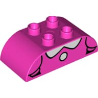 Duplo Brick 2 x 4 Curved Top with Minnie Mouse Dress Print