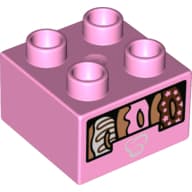 Duplo Brick 2 x 2 with 3 Donuts Print