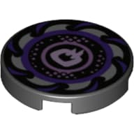 Tile Round 2 x 2 with Purple Ninjago Swirl print