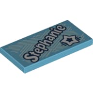 Tile 2 x 4 with 'Stephanie', Star print
