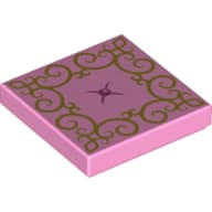 Tile 2 x 2 with Gold Curly Decoration (Cushion)