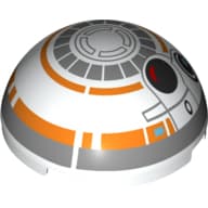 Dome Hemisphere 4 x 4 with BB-8 Droid Pattern
