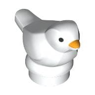 Animal, Bird, Small with Bright Light Orange Beak, Black Eyes print