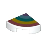 Tile Round 1 x 1 Quarter with Rainbow print