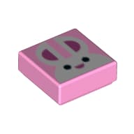 Tile 1 x 1 with White Bunny/Rabbit print