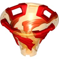 Cone Reverse with 4 Handles, Spinner, with Marbled Red Pattern