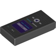 Tile 1 x 2 with Smart Phone with Purple Screen, White 'Awesome' Print