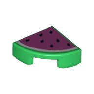 Tile Round 1 x 1 Quarter with Dark Pink Watermelon Print