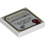 Tile 2 x 2 with 'Certificate of Achievement', Red Ribbon, Gold Border Print