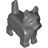 Animal, Dog, Terrier with Black Eyes and Nose and Light Bluish Grey Fur Lines Print (Toto)