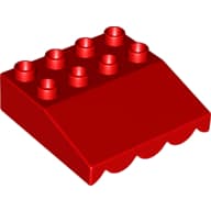 Duplo Roofpiece Slope 33 4 x 4 with Awning Overhang with 5 Bottom Tubes