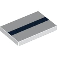 Tile 2 x 3 with Dark Blue Line/Stripe print