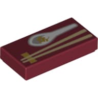 Tile 1 x 2 with Chopsticks, Spoon print