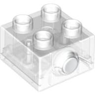 Duplo Light Brick 2 x 2 with White Button, Blue Light