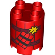 Duplo Brick Round 2 x 2 x 2 with Dynamite Print