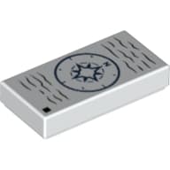 Tile 1 x 2 with Compass Print