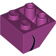 Slope Inverted 45° 2 x 2 with Curled Black Line