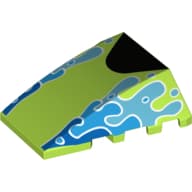 Wedge Curved 4 x 4 No Top Studs with Water Splashes, Black triangle print
