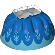 Duplo Skirt with Blue Layered Top Skirt and Medium Azure and Magenta Flowers Print