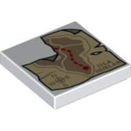 Tile 2 x 2 with Treasure Map, Corner Missing print