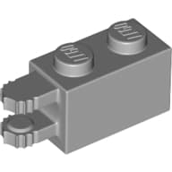 Hinge Brick 1 x 2 Locking with 2 Fingers Horizontal End, 7 Teeth