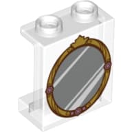 Panel 1 x 2 x 2 with Mirror, Golden Frame, Crown print