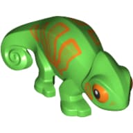 Animal, Chameleon with Orange Eye Patches and Orange Stripes