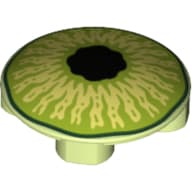 Plate Round 2 x 2 with Rounded Bottom and Green Monster Eye print