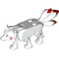 Animal, Wolf with 3 Tails with Red tips, Red Stripes on Snout