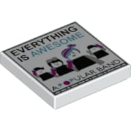Tile 2 x 2 with The LEGO Movie 2 Everything is Awesome A Popular Band Record Cover, Lucy / WyldStyle