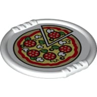 Duplo Disk with Pizza with Mushrooms and 1 Cut Slice Print