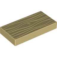 Duplo Tile 2 x 4 with Wood Grain Pattern