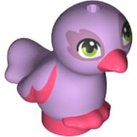 Animal, Bird, Feet Joined, Coral Beak, Green Eyes, Lavender Eye Shadow Print