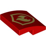 Slope Curved 2 x 2 x 2/3 with Yellow Fire Fighter Symbol Print
