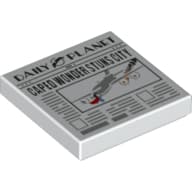 Tile 2 x 2 with Daily Planet Newspaper with 'CAPED WONDER STUNS CITY' Headline Print