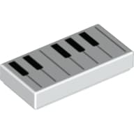 Tile 1 x 2 with Keyboard/Piano print