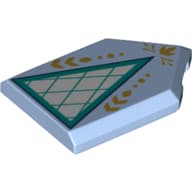 Tile Special 2 x 3 Pentagonal with Triangle Window, Gold Decorations