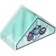 Duplo Brick 4 x 2 Double Slope 45° with Cup and Two Cakes Print