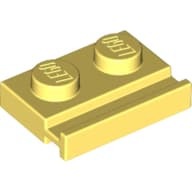 Plate Special 1 x 2 with Door Rail