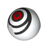 Technic Ball Joint with Black Spiral, Red Circle