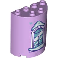 Cylinder Half 2 x 4 x 4 with Window and Snow Print
