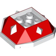 Wedge Sloped 4 x 4 with Diamond Spikes with White Underside Pattern